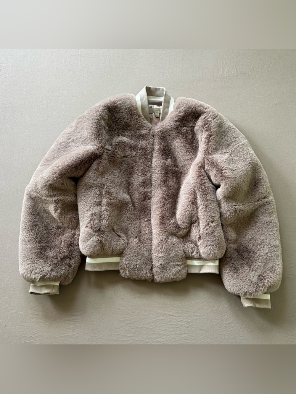 Dance & Marvel faux fur bomber jacket